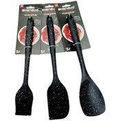 تصویر سرویس کفگیر و ملاقه 3 پارچه شنگیا مدل سیلیکونی کهکشانی کد NEW4433 