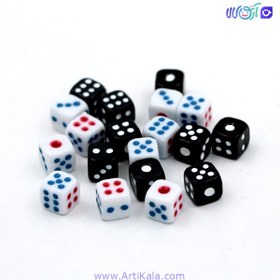 تصویر تاس 10 میل سیاه و سفید بسته 10 عددی 
