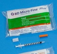 تصویر سرنگ انسولین 1 میلی لیتر 10 عددی BD insulin syringe 1ml