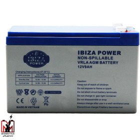 تصویر باتری 12 ولت 9 آمپر ساعت ایبیزا ibiza مدل 12V9AH ساخت ویتنام 