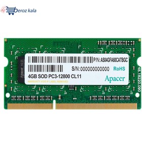 تصویر رم لپ تاپ 4 گیگ Apacer DDR3-PC3L-1600-12800 MHZ 1.35V Apacer 4G DDR3-PC3L-1600-12800 MHZ 1.35Vاپیسر