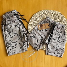 تصویر شلوارک پسرانه کمرکش مدل دایناسور 