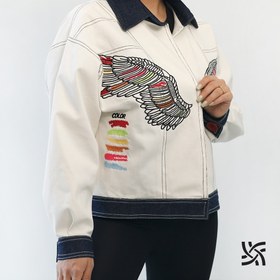 تصویر کت جین گلدوزی 