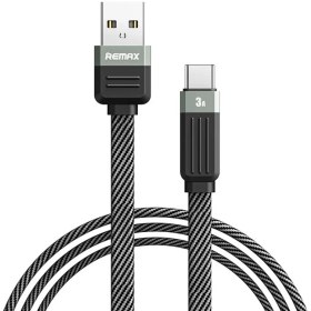 تصویر کابل یو اس بی به تایپ سی ریمکس Remax 3A USB to Type-C Data Cable - مشکی / 100cm / شش ماهه تعویض اورجیلند 