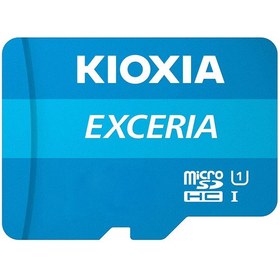 تصویر کارت حافظه‌ microSDHC کیوکسیا مدل EXCERIA کلاس 10 استاندارد UHS-I U1 سرعت 100MBps ظرفیت 64 گیگابایت به همراه آداپتور SD 
