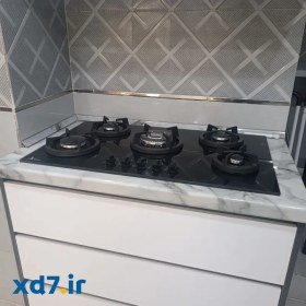 تصویر کابینت آشپزخانه مدرن دو رنگ مدل صخره 