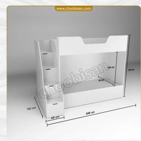 تصویر تخت دو طبقه جکدار بزرگسال 