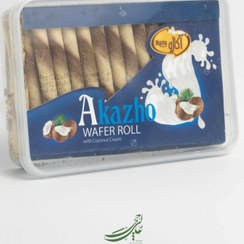 تصویر ویفر رولی آکاژه با طعم نارگیل 