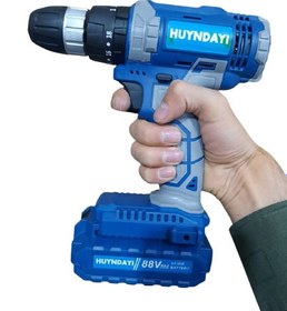 تصویر دریل شارژی 36 ولت هیوندای با پک کامل مدل Korea Hyundai 36 volt cordless drill with full Korea model pack