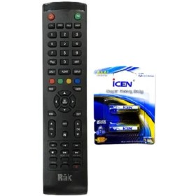 تصویر کنترل تلویزیون راک RAK مدل 2500 به همراه باتری 