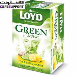 تصویر چای سبز لوید با طعم لیمو و زنجبیل (بسته 20 عددی) 
