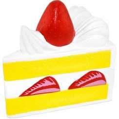 تصویر کیک تولد توپی توت فرنگی اسکوئی شی سوزنی بزرگ با عطر برند kiibru Strawberry Shortcake Squishy Birthday Cake Squeeze Colossal Slow Rising Squishies Scented Toy Gift(White)