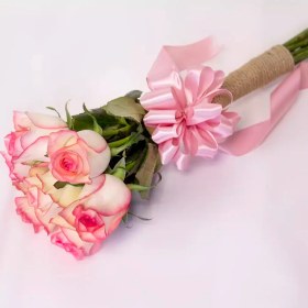 تصویر دسته گل رز صورتی 