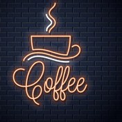 تصویر تابلو نئون فلکسی کافه موج نئون پلکسی قهوه مدل موج Coffee neon sign