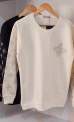 تصویر بلوز دورس دونخ زنانه نگین دار طرح ستاره ترک برند اسمارا - سفید 