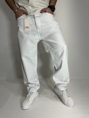 تصویر شلوارمام فیت مردانه سفید 