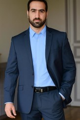 تصویر کت شلوار مردانه فاستونی عالیجناب سرمه ای مشکی الگو اداری 