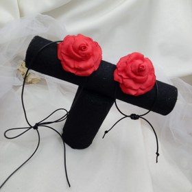 تصویر ست چوکر گل رز قرمز 