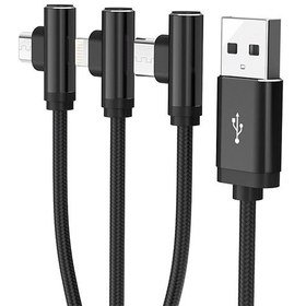 تصویر کابل تبدیل USB به Iphone Lightning و Type C و Micro USB اوریکو H3S-12 