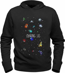 تصویر سویشرت مشکی چاپی Among Us برند alfa tshirt Among Us Printed Black Sweatshirt