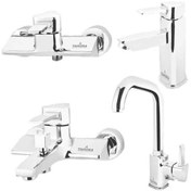 تصویر ست شیرآلات طهورا مدل الماس کروم Tahora Almas Chrome Set Faucets