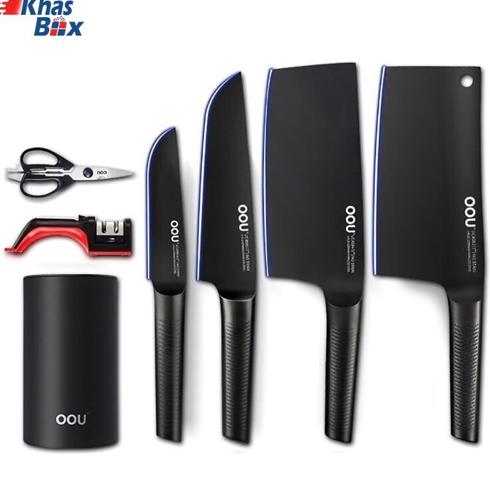 خرید و قیمت سرویس چاقوی آشپزخانه 7 پارچه شیائومی Xiaomi OOU Knife Set 7  Pieces Kitchen Knives Set ا Xiaomi OOU Knife Set 7 Pieces Kitchen Knives Set