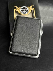 تصویر جاسیگاری چرمی مشکی ساده (کیف سیگار) - مشکی 