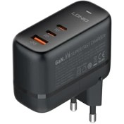 تصویر آداپتور 3 پورت 65 وات الدینیو Ldnio GaN Fast Charging Adapter Q366 