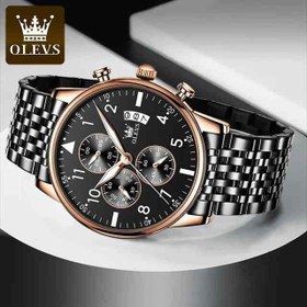 تصویر ساعت مچی مردانه الوز OLEVS مدل ۲۸۶۹ - مشکی طلایی OLEVS men's wristwatch, model 2869