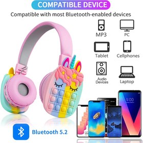 تصویر هدست بلوتوثی مدل JK-009 طرح یونیکورن Wireless JK-009 Model Unicorn Headset