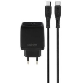 تصویر شارژر دیواری گرین لاین مدل GN20EUCCBK GREEN LION GN20EUCCBK WALL CHARGER 20W