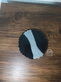 تصویر زیر لیوانی مشکی نقره ای 