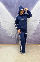 تصویر ست هودی شلوار کلاه دار - سورمه ای 