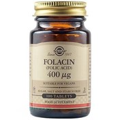 تصویر مکمل فولاسین (اسید فولیک) 400 میلی گرم برند سولگار Solgar Folic Acid (folacin) 400 Mcg