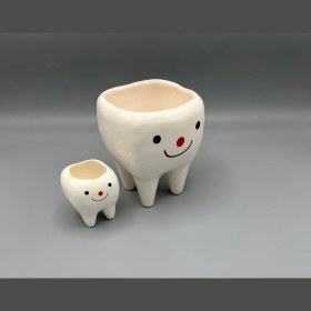 تصویر گلدان بزرگ طرح دندان 