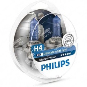 تصویر لامپ هالوژن دیاموند ویژن فیلیپس Philips Diamond Vision H4 