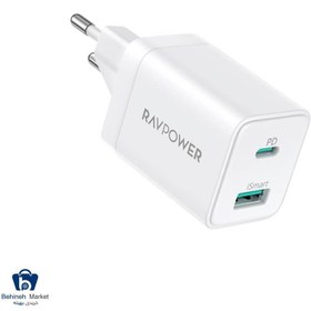 تصویر شارژر راوپاور مدل RP-PC170 Ravpower RP-PC170 PD QC2.0 USB/Type-C Charger