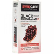 تصویر کاندوم خاردار و تنگ کننده سوئیس کر Black Pomegranate بسته ۱۲ عددی 