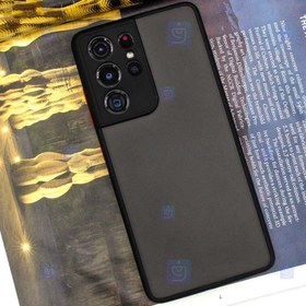 تصویر قاب محافظ مات با محافظ لنز سامسونگ Transparent Hybrid Case With Lens Protector Samsung Galaxy S21 Ultra 