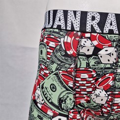 تصویر لباس زیرمردانه ترک برند ژان رئال(JUAN RAUL) پادار طرح دلار و پوکر(شورت مردانه) Turkish men's underwear brand JUAN RAUL with dollar and poker pattern (men's shorts)
