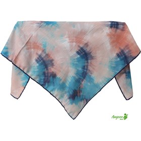 تصویر روسری نخی داماس طرح آبرنگی ماتا کد 1166 