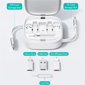 تصویر کابل شارژ چندکاره یوسمز SJ650 USAMS US-SJ650 3IN1 MICROUSB / USB-C / LIGHTNING 60W TARNISH CABLE