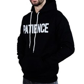 تصویر هودی کلاهدار مردانه مشکی طرح هشتگ Black men's hooded hoodie with hashtag design