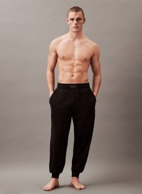 تصویر شلوار جگرز راحتی مردانه - قدرت شدید - ترکیب کشی کتان، مشکی برند Calvin Klein Men's Lounge Joggers - Intense Power - cotton stretch blend, Black