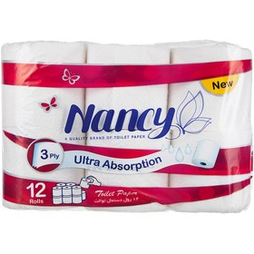 تصویر دستمال توالت نانسی بسته 12 عددی Nancy toilet paper pack 12 pieces