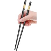 تصویر چاپستیک ۱۰ عددی مشکی ملامین دور طلایی 