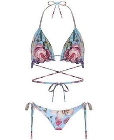 تصویر مایو آبی زنانه مثلث BLU BIKINI SET اورجینال Nur Karaata 