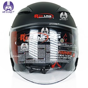 تصویر کلاه کاسکت بدون فک ردلاین مدل 956 مشکی قرمز B-red Redline helmet without chin model 956 black red B-red