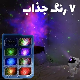 تصویر چراغ خواب کهکشانی طرح ادم فضایی 