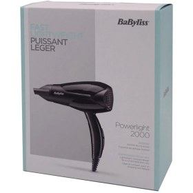 تصویر سشوار مو بابلیس BaByliss سشوار BaByliss Power light 2000، خشک کن 2000 واتی سبک و قدرتمند با زمان خشک شدن سریع، 2 کنترل گرما و 2 سرعت، کارکرد آسان و تنظیمات کارآمد و قابل تنظیم، D212